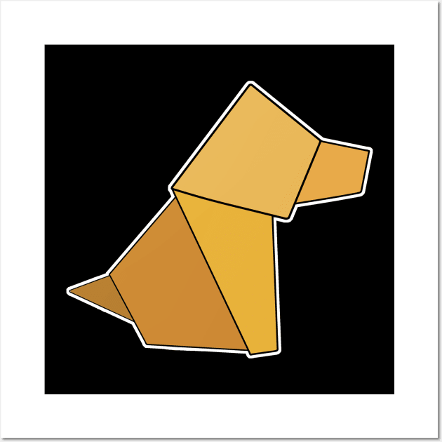 Dog Origami Sticker Style Design Wall Art by aaallsmiles